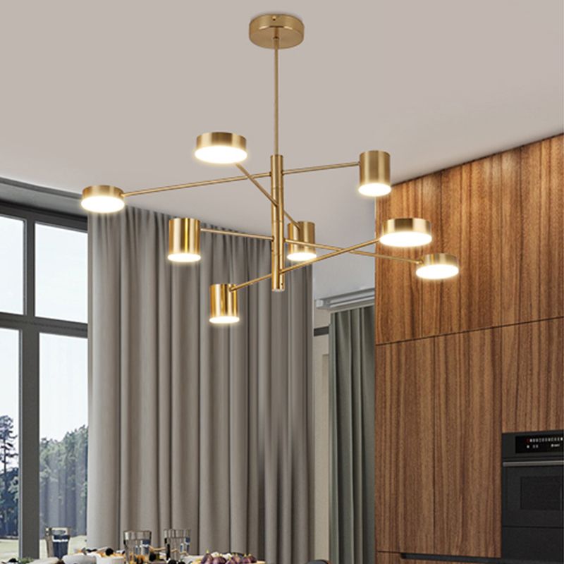 Modern Style Cylinder Shape Pendant Chandeliers Metal Chandelier Lights