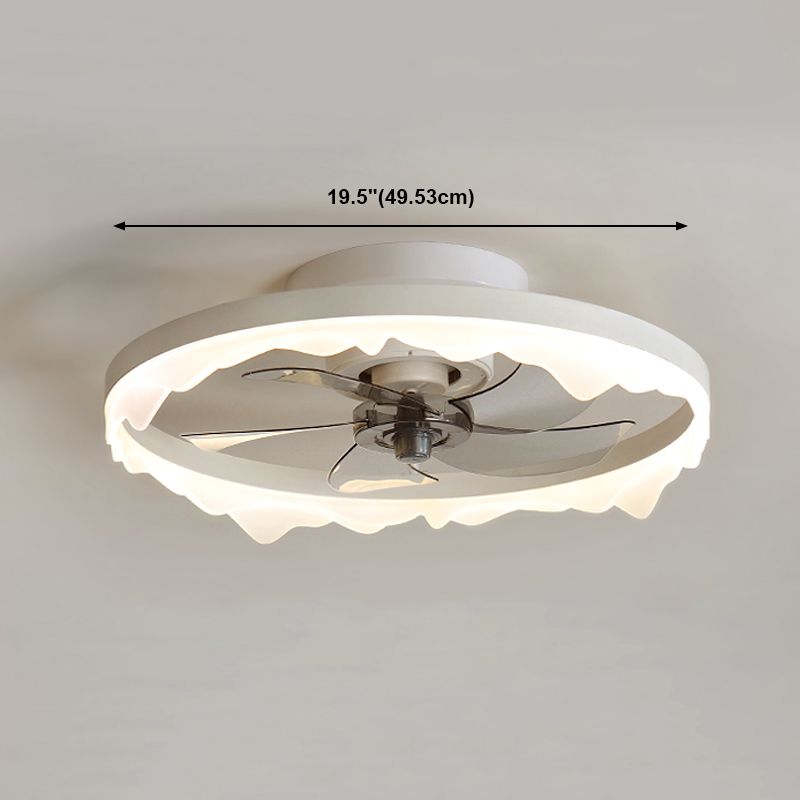 Circle Metal Ceiling Fan Lamp Simplicity LED Ceiling Mounted Lighting for Bedroom