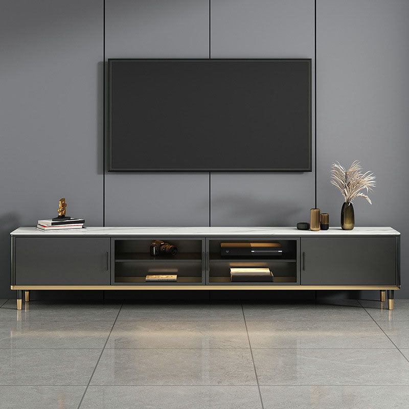 Stone TV Media Console Enclosed Storage TV Console with Doors