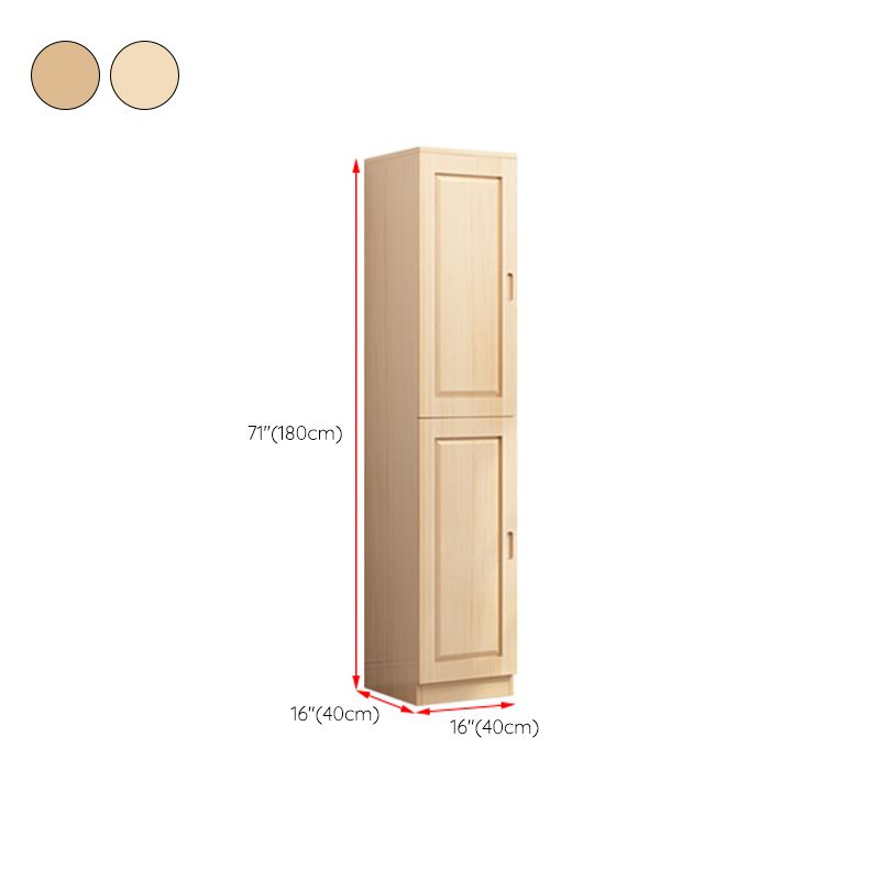 Solid Wood Kid's Wardrobe Light Wood Wardrobe Closet with Garment Rod