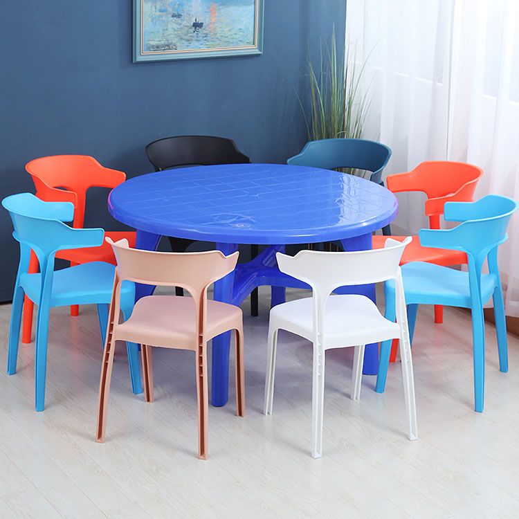 Contemporary Plastic Kitchen and Dining Room Chair Open Back Dining Side Chair