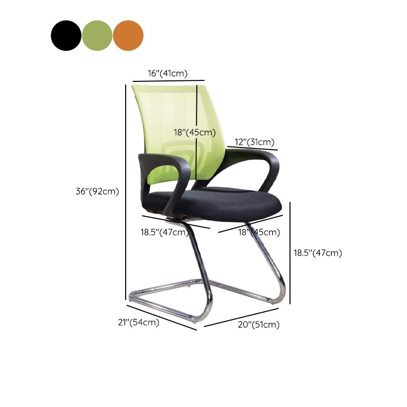 Modern Fixed Arms Conference Chair Mesh-back Chair for Office