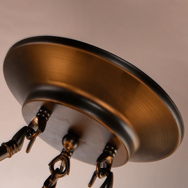Illuminazione a sospensione conica con vetro colorato ad anello 6 luci tradizionale lampada lampadina in blu