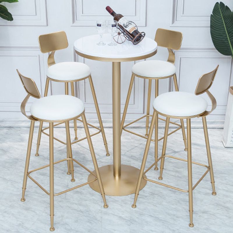 Stone Bar Dining Table Glam Bar Table with Pedestal for Dining Room