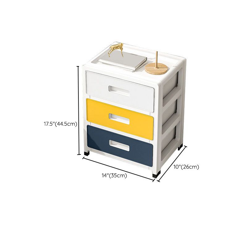 Coastal Cabinet Plastic Drawers Filing Cabinet for Home Office