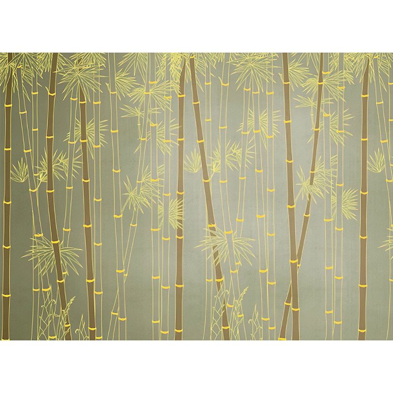 Bamboo and Leaf Wall Decor in Soft Green, Minimalist Wall Art for Accent Wall