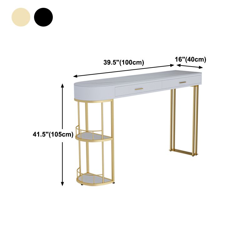 Witte steen glam indoor bar eettafel ijzer dubbele voetstuk bistro bistro tafel vaste tafel