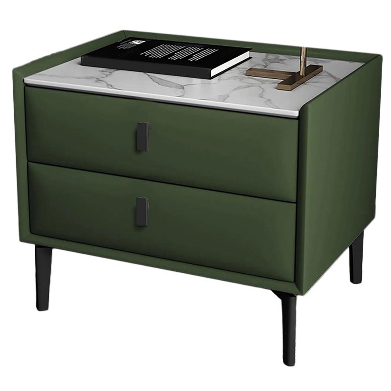 Modernism Night Table Storage Bed Nightstand with 2 Drawers for Home