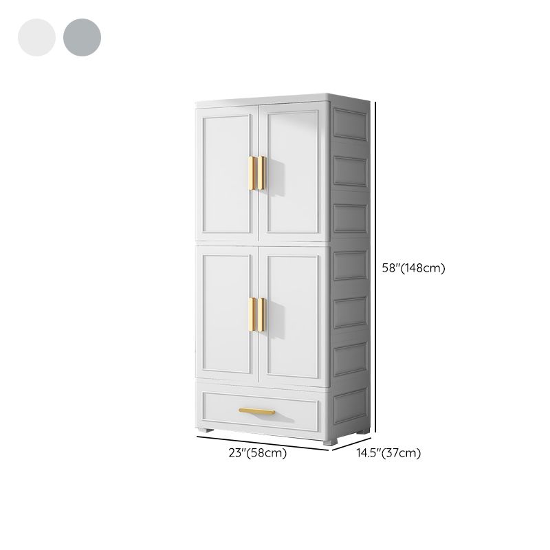 Modern Style Kid's Wardrobe Plastic Kids Closet with Adjustable Shelves