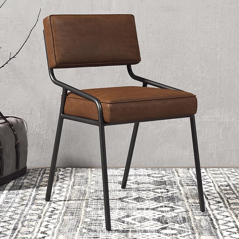 Contemporary Dining Chair Open Back Upholstered Chair in Matte Finish