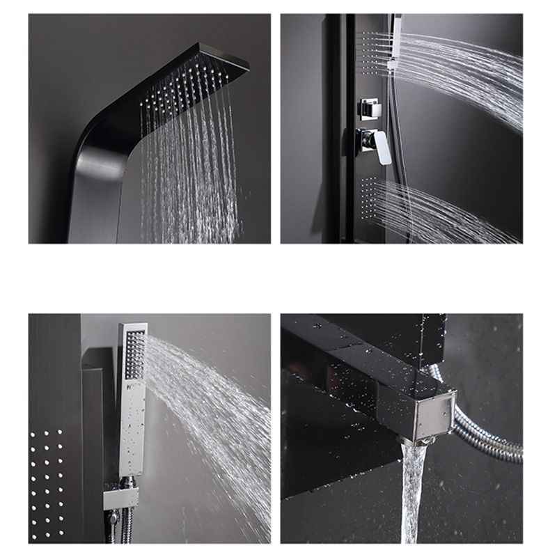 Contemporary Shower System Slide Bar Dual Shower Head Thermostatic Wall Mounted Shower Set
