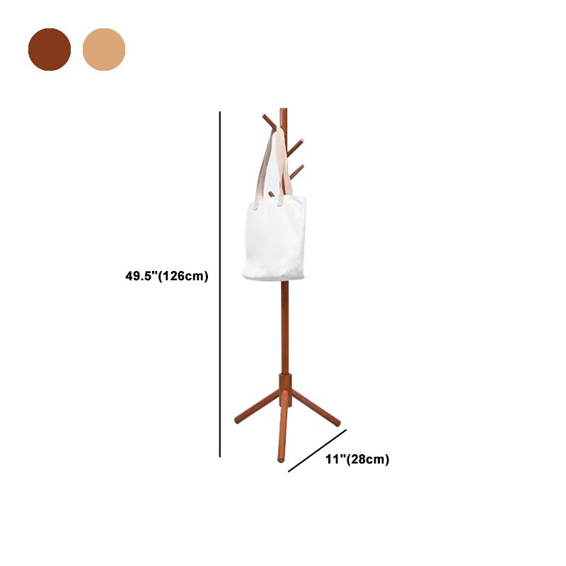 Modern Coat Rack Hooks Solid Wood Coat Rack for Entry Living Room