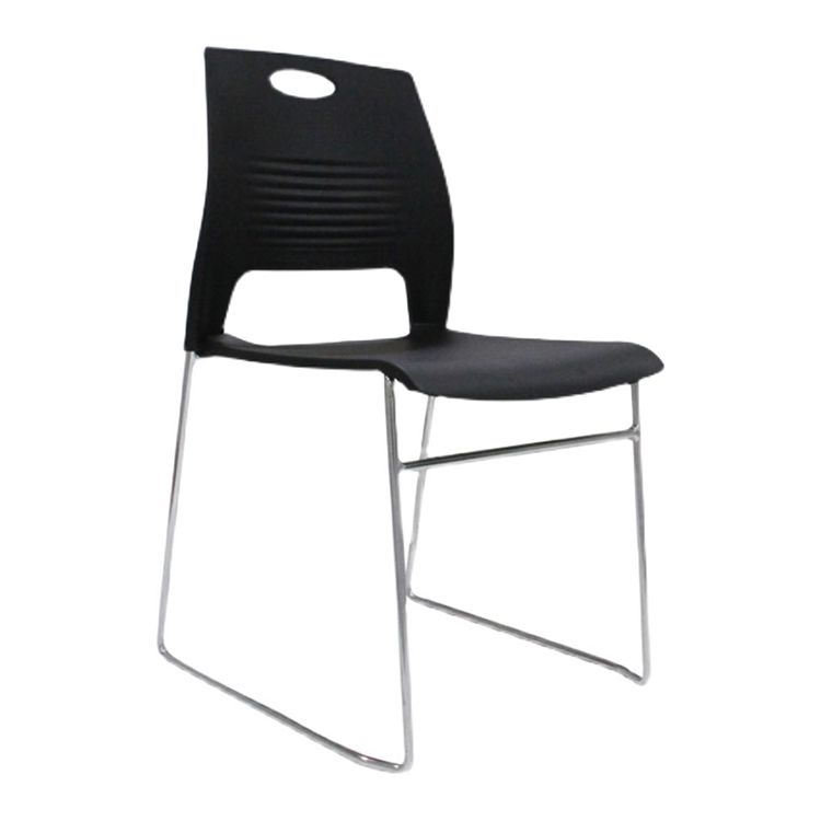 Silver Steel Frame Conference Chair Plastic Low Back Conference Chair