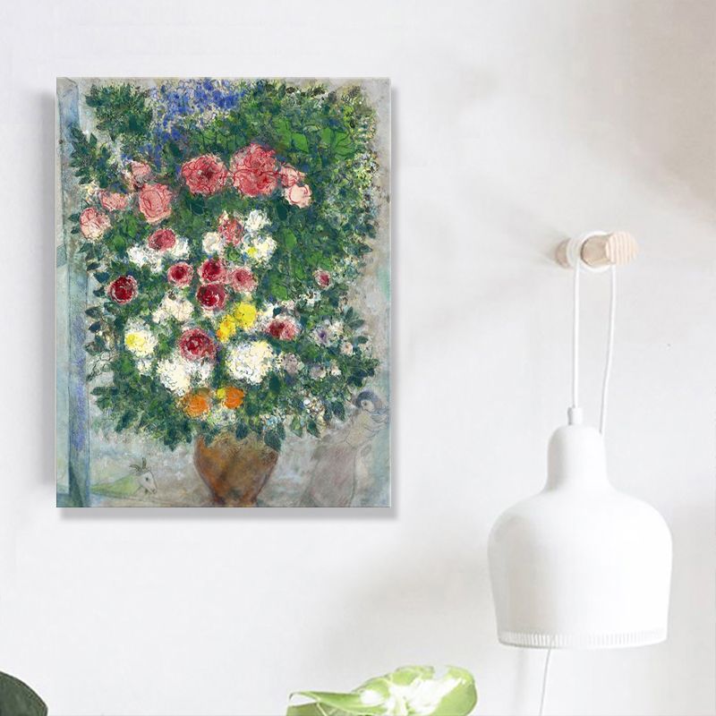 Blossom By the Windowsill Canvas Textured Countryside Living Room Wall Art Decor