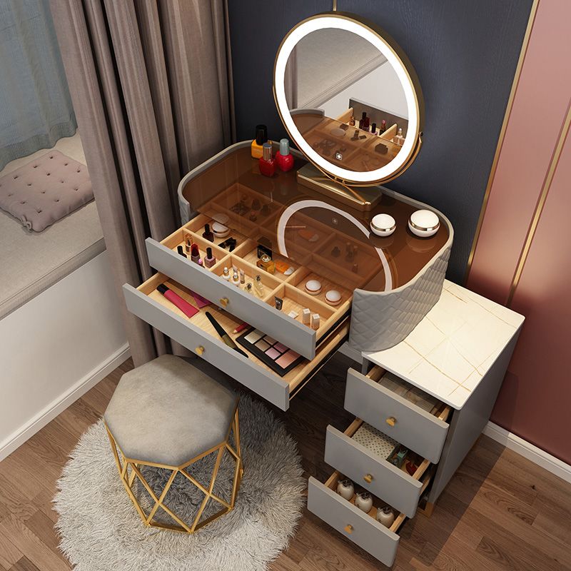 Make-up Vanity Contemporary With Drawer Lighted Mirror Bedroom Standing