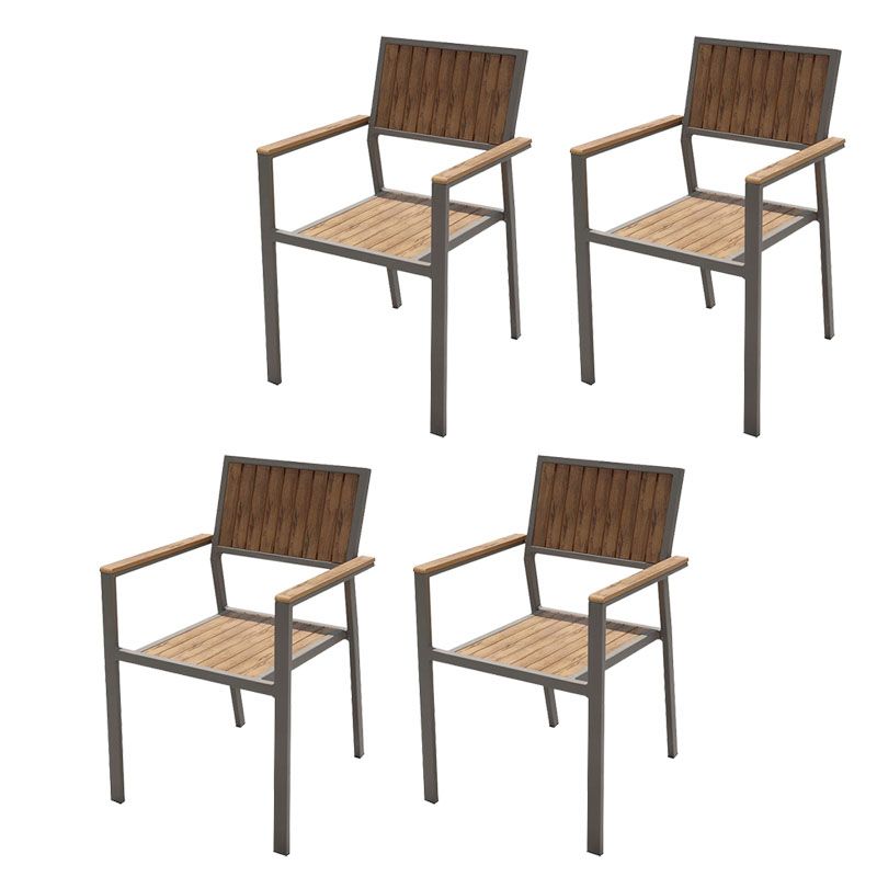Contemporary Natural Dining Chair Open Back Outdoors Dining Chairs