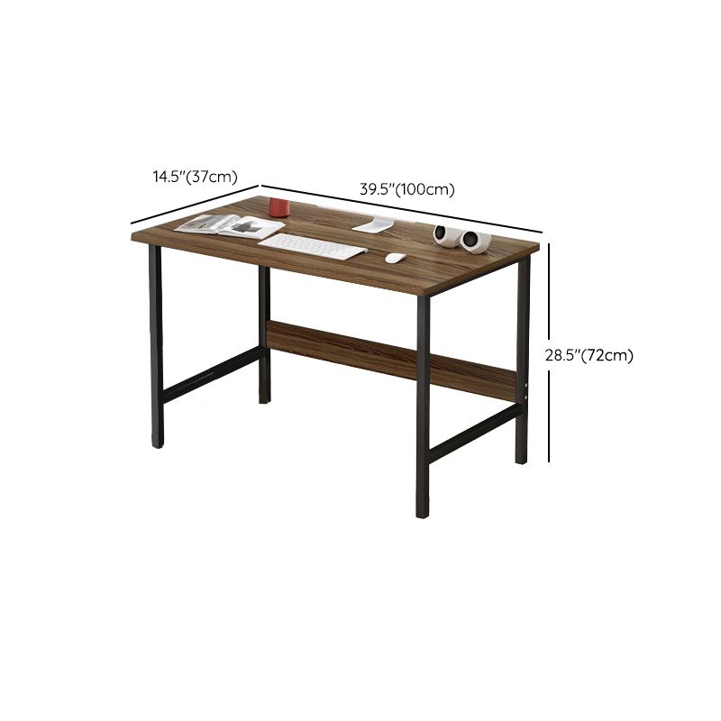 Contemporary Wooden Office Desk Sled Base Rectangular Writing Desk with Steel Legs