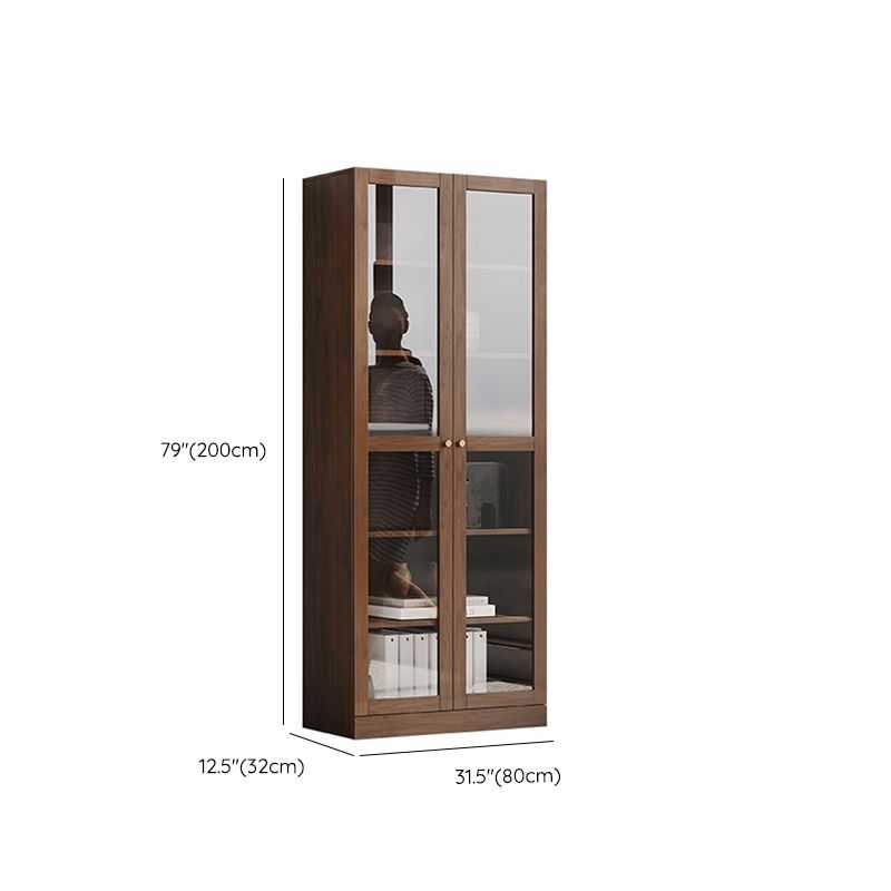 Storage Contemporary File Cabinet Solid Wood and Glass Frame Cabinet