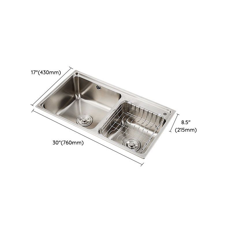 Stainless Steel Kitchen Sink Double Bowl Kitchen Sink with Drain Assembly