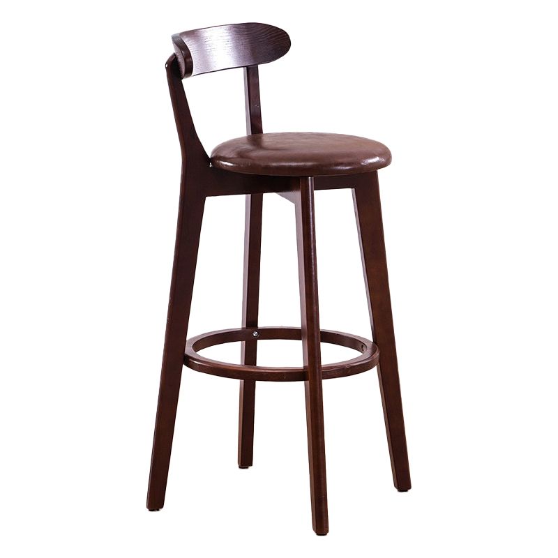 Contemporary Beech Low Back Home Stool Matte Finish Upholstered Bar Stools