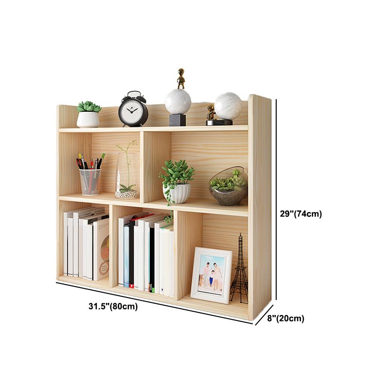 Modern Closed Back Wood Book Shelf Natural 8"W Home Bookcase