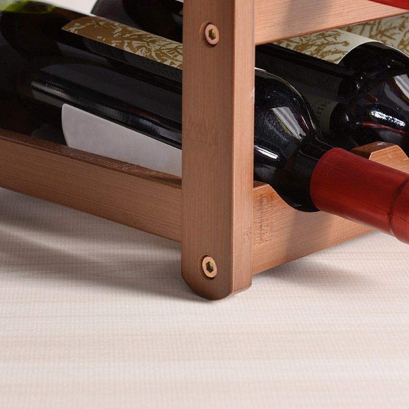 Modern Countertop Wine Rack Solid Wood Wine Bottle Rack for Living Room