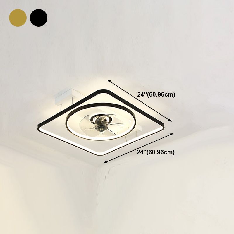 Nordic Geometric Fan Light Metal LED Flush Mount Light for Living Room