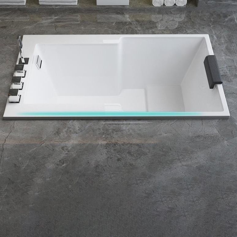 Modern Drop in Acrylic Bathtub Rectangular Soaking White Bath