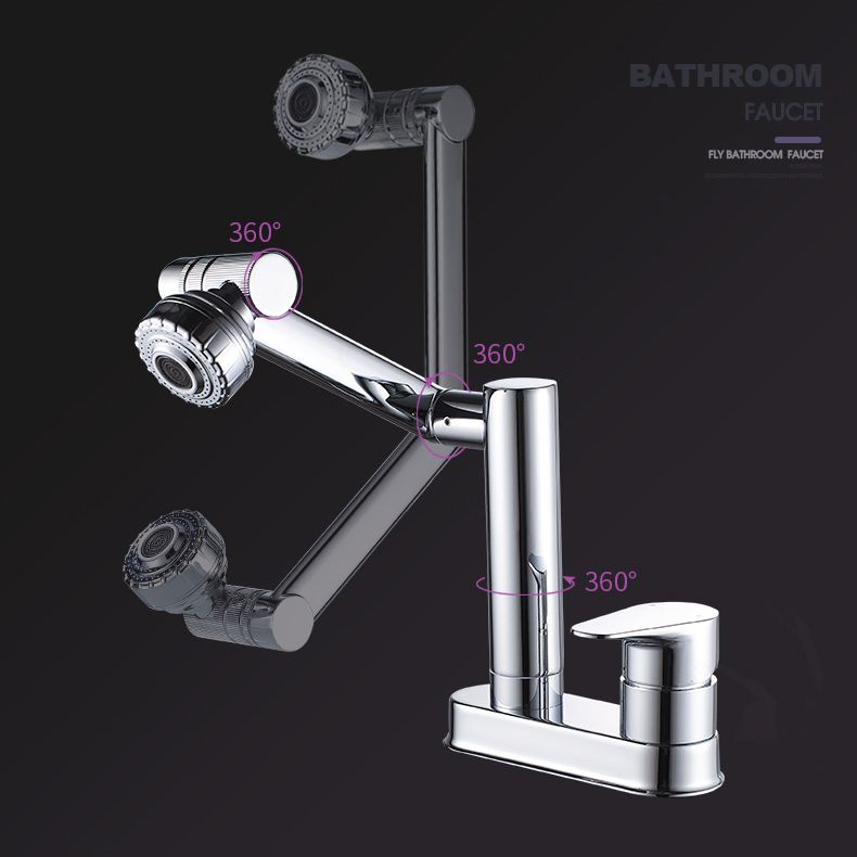 Modern 1-Handle Bathroom Sink Faucet 2 Hole Centerset Lavatory Faucet