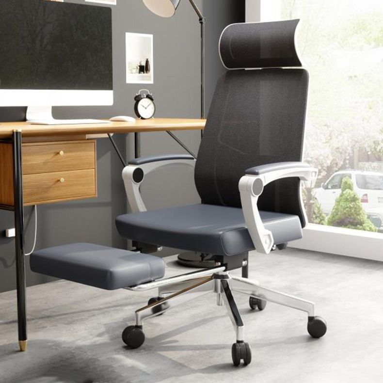 Modern Fixed Arms Office Chair Adjustable Seat Height Desk Chair with Wheels