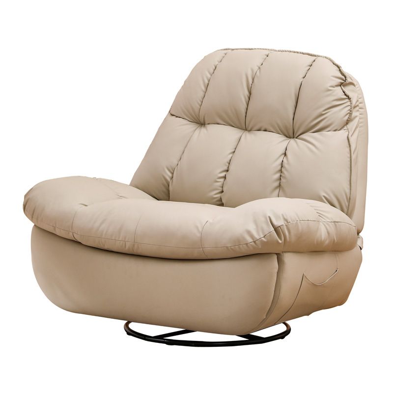 Contemporary Bonded Leather Standard Recliner with Tufted Back