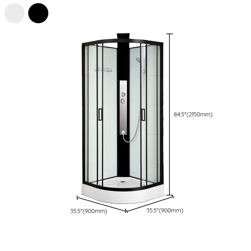 Shower Stall Semi-Frameless Double Sliding Rounded Shower Enclosure