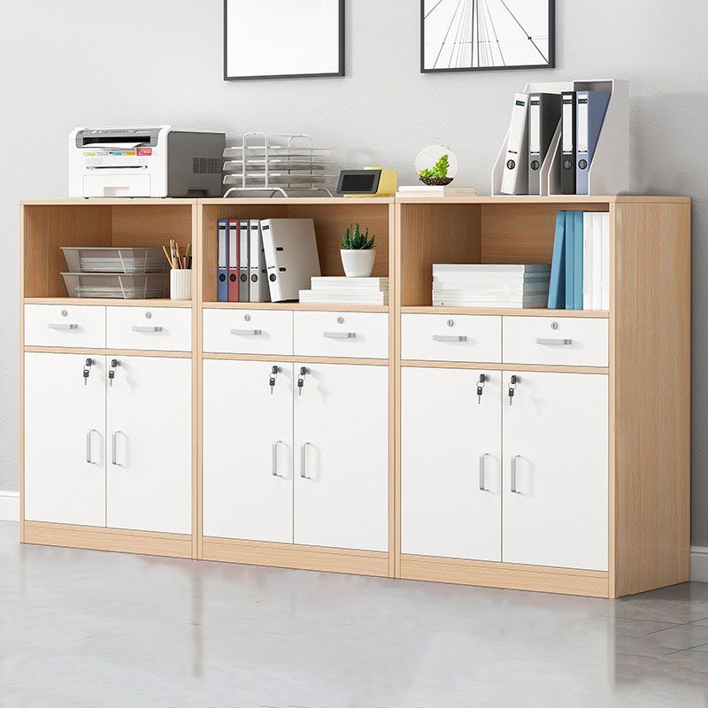 Modern Vertical File Cabinet Wood Filing Cabinet with Locking Storage