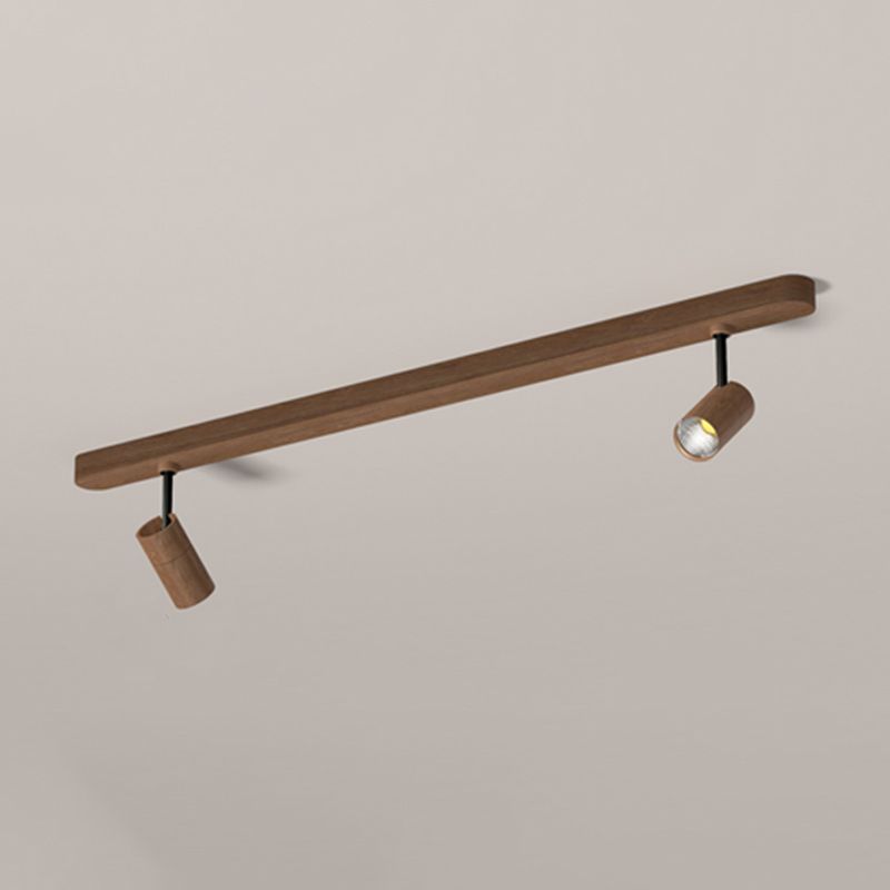 Metal Ceiling Flush Linear 2 / 3 - Light Modern Ceiling Track Light in Wood Color