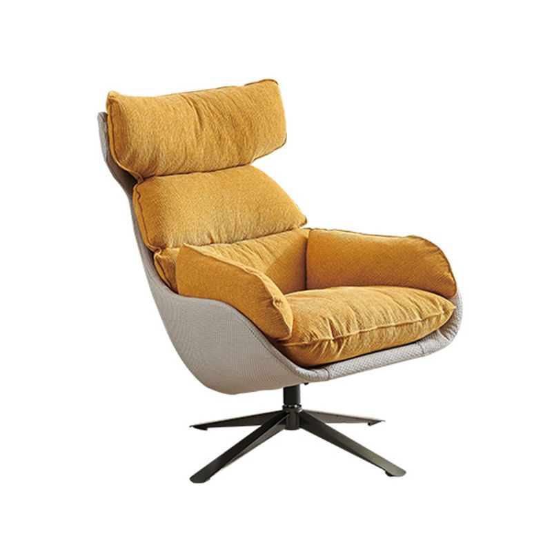 Contemporary Solid Color Arm Chair 4-Star Base Flared Arms Chair