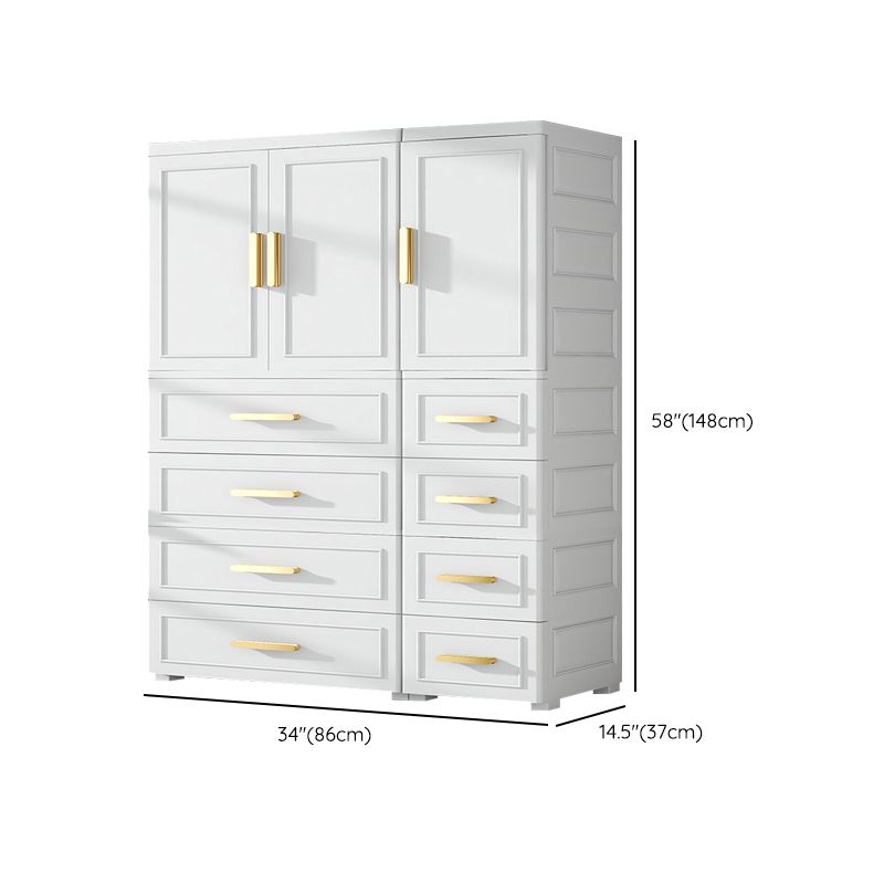 Contemporary Style Plastic Armoire Cabinet Bedroom Youth Armoire