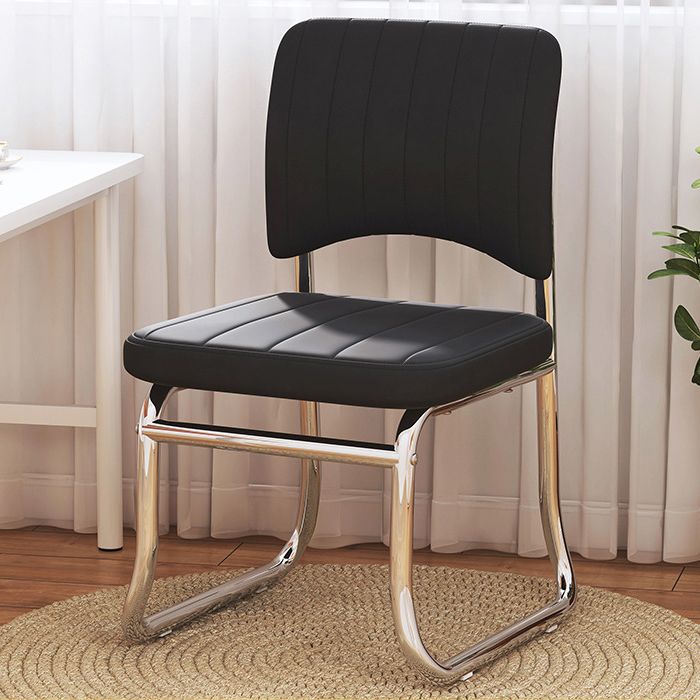 19"W Contemporary Desk Chair No Wheels Upholstered Office Chair