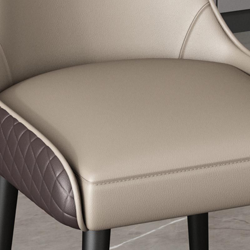 Glam Dining Side Chair Upholstered Leather Side Chair for Home