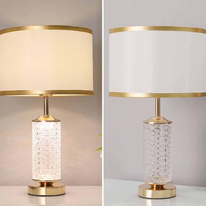 1-Light Table Light Contemporary Gold Glass Table Lamp for Living Room