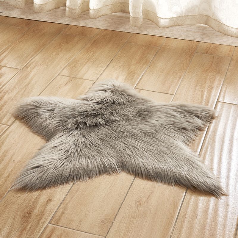 Tapis ordinaire en forme d'étoile multi-couleurs moderne moderne fausse en laine en laine pour animaux de compagnie convivial de compagnie de support antidérapant lavable pour chambre