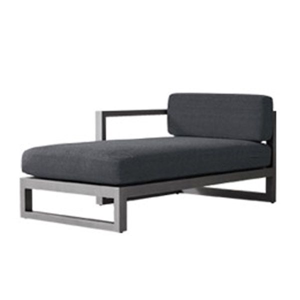 Modern Black Metal Frame Patio Sofa Simple Outdoor Loveseat with Cushion