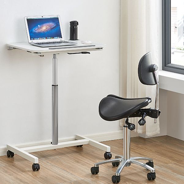 Contemporary Curved Office Desk Pedestal Writing Desk with Metal Legs