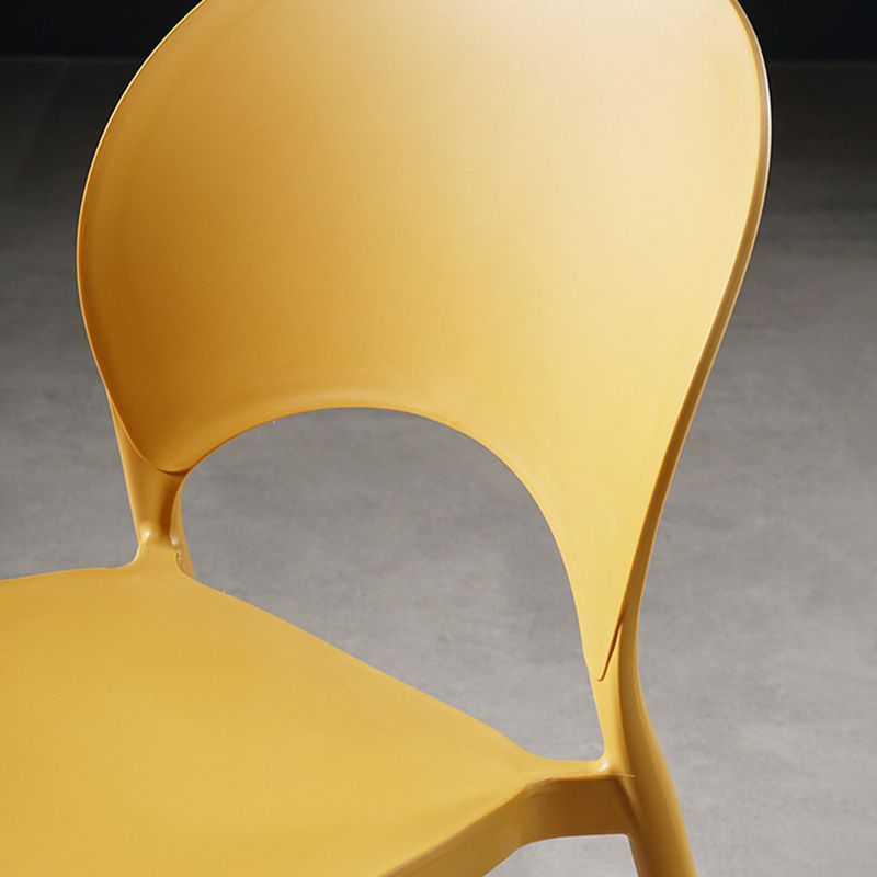 Contemporary Plastic Armless Chair Dining Room Open Back Chair