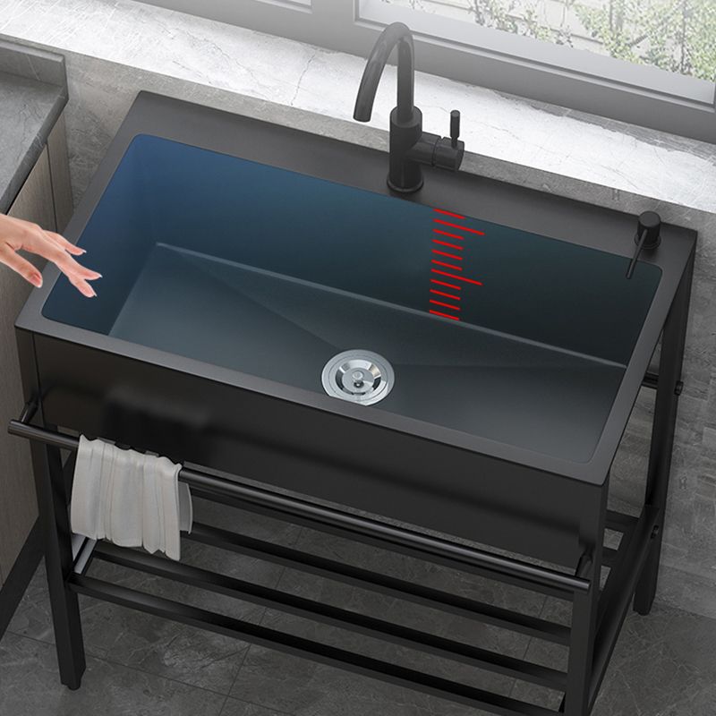 Modern Style Kitchen Sink All-in-one Black Kitchen Sink with Drain Assembly