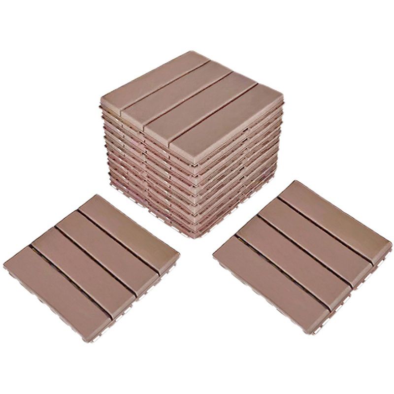 4-Slat 12" X 12" PVC Floor Tiles Interlocking Installation Floor Board Tiles