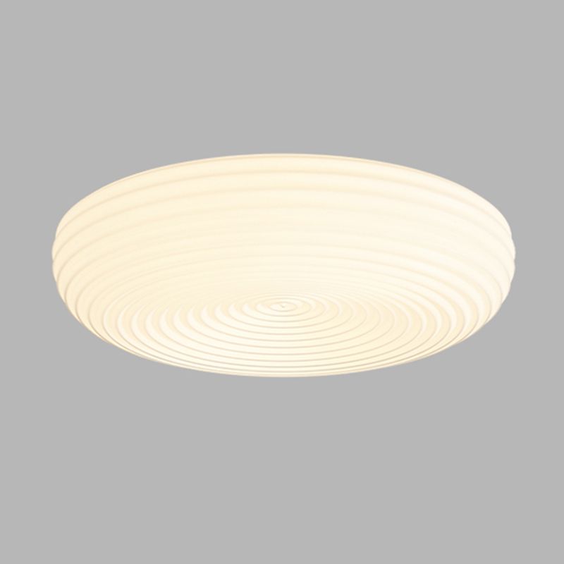 Modern Metal LED Flush Mount Circle Shape Ceiling Light with Plastic Shade for Living Room