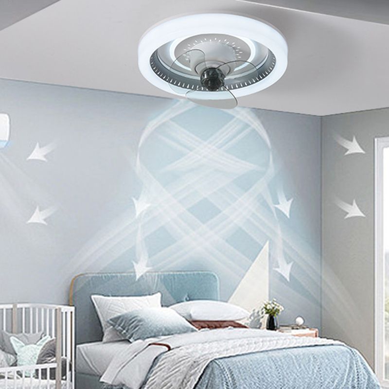 3-Blade LED Ceiling Fan Modernism Polish Finish Fan with Light for Room