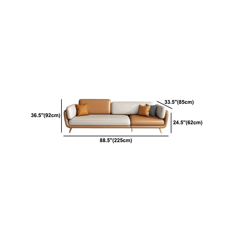 Genuine Leather Standard Flared Sofa 33.46" D x 36.22" H Sofa