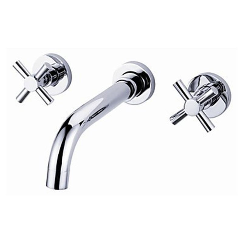 Circular 2-Handle Bathroom Faucet 3 Hole Wall Mounted Bathroom Faucet