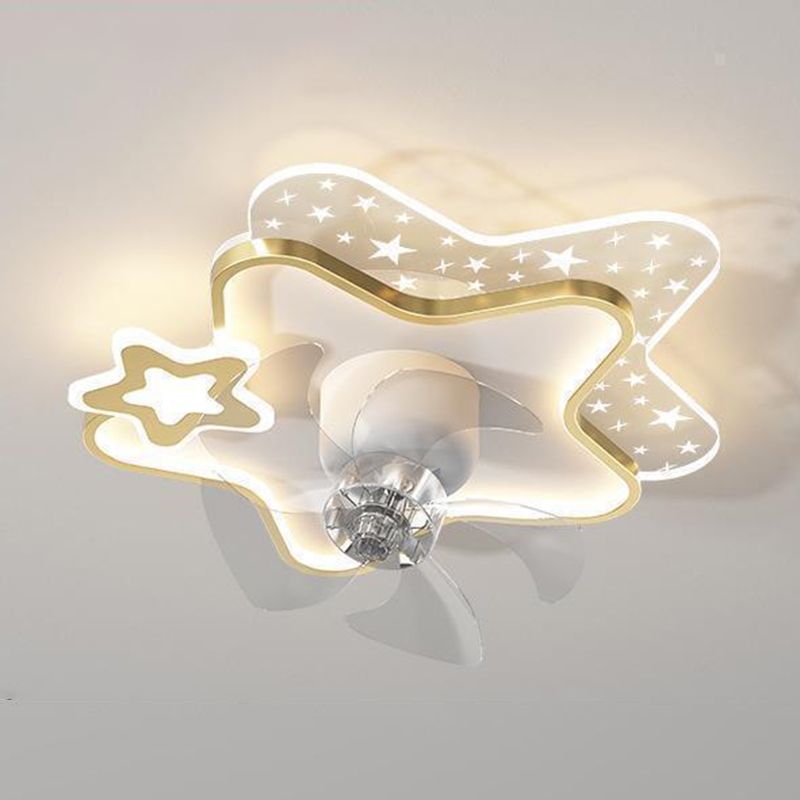 Cartoon Style Ceiling Fan Lamp Acrylic Ceiling Fan Light for Children's Room